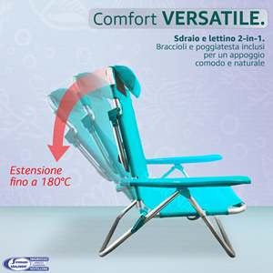 Sedia da Regista Pieghevole in Alluminio, Comoda e Leggera, con Tessuto Oxford e Texilene, Stile Costiero per Spiaggia e Parco - Product Image 4