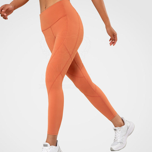 <b>Women's</b> Mid Waist Seamless Yoga <b>Leggings</b> Spandex/Polyester <b>Waterproof</b> Windproof Breathable Fitness Workout Pants Custom Colors - Product Image 4