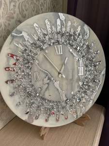 นาฬิกาอีพ็อกซี่เรซินติดผนังนาฬิกาอีพ็อกซี่เรซินห้องนั่งเล่นที่ดีที่สุด qulatiye เฟอร์นิเจอร์บ้านนาฬิกาแขวนผนังที่กำหนดเองได้ดีที่สุด - Product Image 2