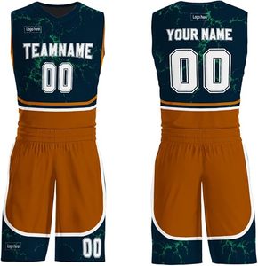 Uniforme de basket-ball personnalisé équipe imprimée et ensemble haut de basket-ball et short pour hommes/industrie du sport pour les jeunes - Product Image 3