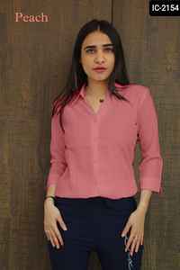 Chemise fantaisie en crêpe américain lourd de créateur pour femmes tenue de bureau décontractée multicolore inspirée des vêtements indiens et pakistanais - Product Image 3