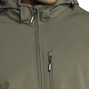 Veste Softshell Homme Personnalisable Hiver à Capuche en Toile Imperméable Respirante Coupe-Vent Sports de Plein Air Logo Avant - Product Image 6