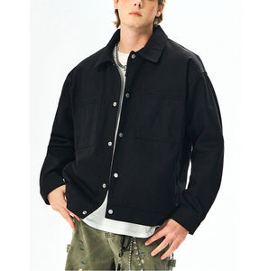 Chaqueta de cuello levantado para hombre de alta calidad, elegante diseño clásico, cierre de botones, chaqueta Vintage de algodón cálida fina y holgada para otoño - Product Image 5