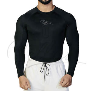 Chemise décontractée pour homme, couleur unie, manches longues, compression, double couche, coupe ajustée, spandex/polyester, séchage rapide - Product Image 4