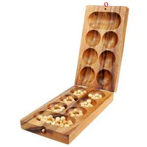 <b>Wooden</b> Mancala Board Game Classic Strategy Game Educational Fun Two Player Game Family Entertainment And Mind Skill Building - Product Image 4