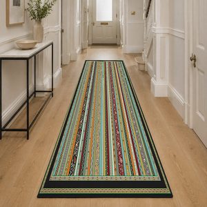 Tapis de salon en chenille antidérapant, imprimé numérique, style ethnique Kilim, beige et marron, lavable en machine, vente en gros - RUGS DEPOT LXDP-0459 - Product Image 5