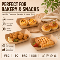 Barquette en papier kraft en forme de bateau à ouverture supérieure pour service de hot-dogs, support pour commandes en gros