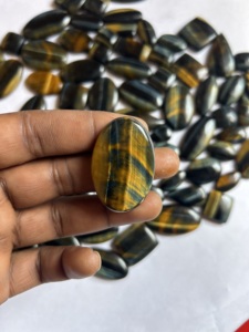 Lote de cabujón de ojo de tigre múltiple Natural de grado AAA, piedra preciosa, tamaño del cliente, cabujón de ojo de tigre azul para hacer joyas, cabujón, - Product Image 5