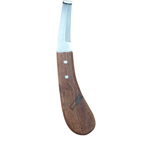 Instrument vétérinaire en acier au carbone à double tranchant, couteau à sabot de maréchal-ferrant gauche et droit avec manche en bois, vente en gros - Product Image 2