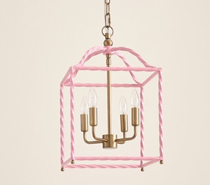 โคมไฟแขวนเพดานสีชมพูแบบบิดได้, โคมไฟระย้าสีชมพูแบบติดผนังทำด้วยมือสำหรับห้องนั่งเล่นโรงแรม - Product Image 3