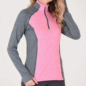 Traje de compresión OEM para mujer, capa Base, diseño de media manga, protección solar transpirable, top de capa Base - Product Image 6