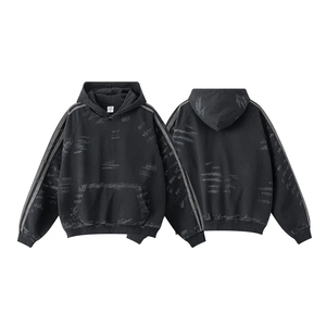 เสื้อครอปมีฮู้ดผ้าคอตตอนผสมเพชรเทียมทรงหลวม500gsm ฟอกสีได้ - Product Image 1