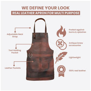 Tablier Personnalisé pour Femmes et Hommes, Tablier de Cuisinier en Cuir Durable Fabriqué en Usine, Modèle 2026 Personnalisable - Product Image 6