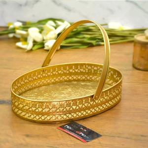 Round Indian Multifunction Gift Hamper <b>Basket</b> Round Indian <b>Metal</b> Sheet <b>Metal</b> <b>Basket</b> Return and Wedding Gift at Wholesale Price - Product Image 2
