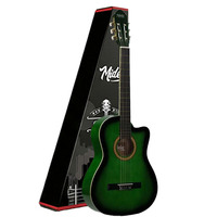 4/4 Natural Classical Guitar Kit Mahogany Neck Gloss Finish Adjustable Truss Rod 6-String Beginner-Friendly Guitar Stand Bag