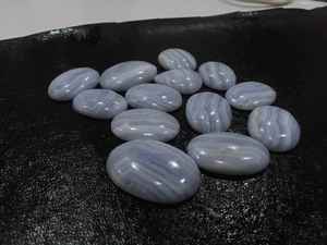 Cabujón de Ágata Azul Natural, Gema Suelta con Forma Mixta para Joyería, Piedra Azul Claro Relajante - Product Image 2