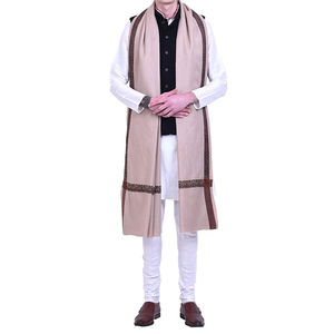 Chal de Invierno para Hombre de Primera Calidad, a Rayas, Ligero, Colección de Diseñador, Clásico, Liso, de Lana, para Hombre, Dhusa - Product Image 2