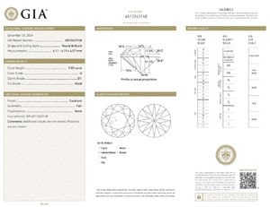 เพชร B2B บริสุทธิ์สำหรับ Gia ได้รับการรับรองจาก Gia เพชรสีขาวหลวมๆ1.00 CT กลม g สี FL ไหลผ่านการตัดตามธรรมชาติ - Product Image 2