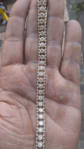 Custom Made Metal Chains with <b>Stones</b> Fixed in Good Quality Polishing for Jewelry Suppliers & for Resale with 2 Side Border. - Product Image 3