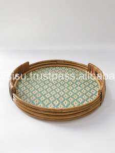 Bandeja redonda de lujo con incrustaciones de madreperla para decoración de Ramadán Eid Mubarak - Product Image 4