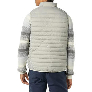 Puffer Zip up Sans Manches Col Solide Utilitaire Gilet Matelassé Hommes Gilet - Product Image 2