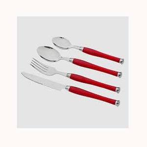 La plus haute qualité en acier inoxydable argent nickel Design unique manche en résine rouge couverts fourchette couteau et cuillère ensemble de couverts - Product Image 1