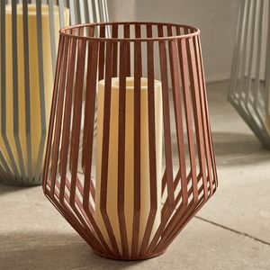 Farol de metal moderno, decoración de farol minimalista, farol para patio exterior, farol de mesa para velas, farol de pie para velas - Product Image 3