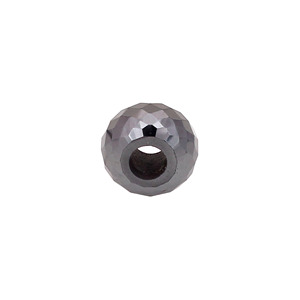 Hématite naturelle 14x8x4.5mm cocarde à facettes 17.00 Cts perles à gros trous pour la fabrication de Bracelet pierre précieuse en vrac - Product Image 4