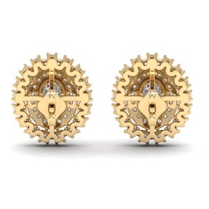 ต่างหูทองคำแท้ 14K ทรงรี ประดับโมอิสซาไนต์ 2.54 กะรัต แบบเกลียว ยี่ห้อ REYES รุ่น Luxury ดีไซน์คลาสสิก เหมาะสำหรับเป็นของขวัญงานแต่งงานหรืองานหมั้น สำหรับเธอ - Product Image 4