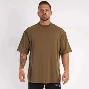 T-shirt surdimensionné pour hommes de haute qualité poids lourd 100% coton personnalisé vierge plaine col montant vêtement teint Jersey - Product Image 6