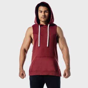 2023 Wholesale Athletic Male <b>Sleeveless</b> Workout Sports <b>Hoodies</b> Cotton Breathable Custom Logo - Product Image 1