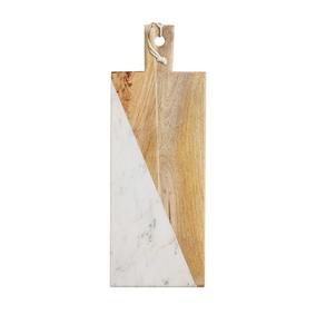 Planche à découper en bois et marbre blanc de forme ronde Nouveau design Planche à fromage en bois et marbre en vente - Product Image 5