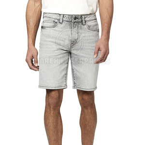Men's High Quality 100% Cotton Quick-Dry <b>Jeans</b> Shorts Solid Pattern Training Wear Mid Waist Casual Use Customized Logo <b>Button</b> - Product Image 1