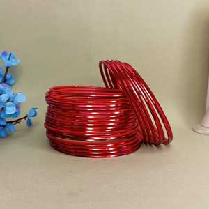 Bijoux fabrication indienne Bracelet brillant uni Bracelet classique en métal Bracelet de mariage de mariée Bracelet Bijoux indiens pour femmes, rouge - Product Image 2