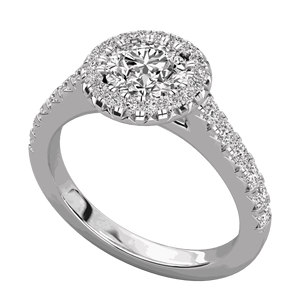 Bague de fiançailles halo avec diamant rond - Product Image 5