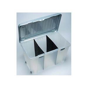 Contenedor de Almacenamiento de Plástico Transparente Plateado Stefanplast 13401 Family Box de 120 Litros con Tapa, Ahorra Espacio - Product Image 1