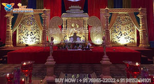 Décoration de scène de mariage à thème ouvert Rajwada, style indien traditionnel, aménagement de scène de mariage style Inde du Sud, États-Unis - Product Image 6