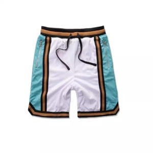 Pantalones cortos de baloncesto de malla, cintura elástica, dos bolsillos con dobladillo lateral profundo, transpirables, a prueba de viento, impermeables, para hombre, recortados, poliéster/algodón - Product Image 3