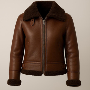 Veste en peau de mouton de luxe pour femmes, fabrication professionnelle de haute qualité, vente en gros, avec col en fourrure, confortable, en peau de mouton - Product Image 1