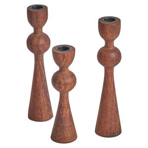 Beau bougeoir en bois rustique pour la décoration intérieure de la ferme et les idées d'installation d'inspiration d'éclairage chaleureux et confortable - Product Image 3