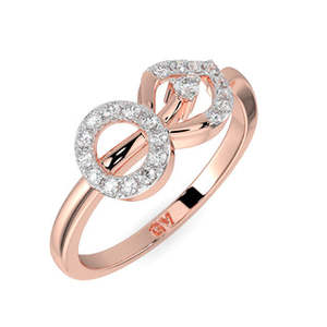 Anillo de diamantes con pétalos de oro rosa - Product Image 2