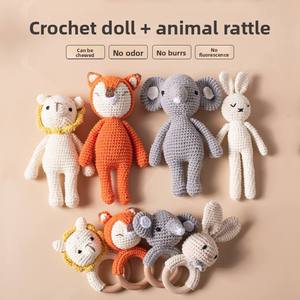 Kit de fabrication de poupée au crochet écologique fait main avec hochet animalier pour bébé, en tissu textile, pour 0-3 mois - Product Image 4
