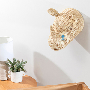 New Design Rhino <b>Wall</b> Decoration Living Room Bedroom Best Selling <b>Rattan</b> Rhino <b>Decor</b> Handmade Animal Head - Product Image 6