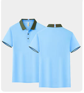 Camiseta Polo de Verano para Hombre, de Seda Helada, Estilo Casual de Negocios, Manga Corta, Versátil, Transpirable, con Cuello Camisero y Bloques de Color - Product Image 4