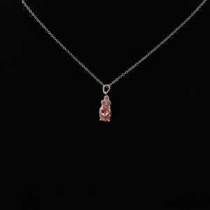 Customizable 18KT Solid <b>Gold</b> Pendant Tiny Pink Oval Lab Grown Diamond 18K <b>Gold</b> Plated Body <b>Chain</b> for Women Trendy for All - Product Image 1