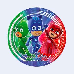 Platos Desechables de Pj Masks de 23 cm, 6 Piezas, Artículos para Fiestas, Cumpleaños Infantiles - Product Image 1