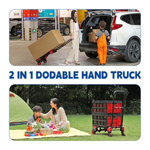 Chariot utilitaire pliable à quatre roues en PP, 7,3 kg, <span class=keywords><strong>portable</strong></span>, résistant à la rouille, poignée en TPR, roues silencieuses antidérapantes, OEM, transfert de marchandises - Product Image 3