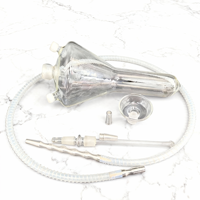 Ensemble de narguilé de luxe avec corps en verre borosilicate à haute résistance, structure en acier inoxydable, double tuyau d'eau, narguilé, chicha