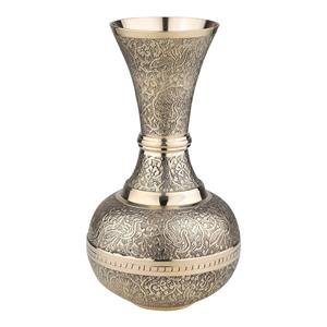 Vase à fleurs en métal gravé à reflets réfléchissants, amplifie les couleurs vibrantes des fleurs fraîches, apparaissant plus pleines et plus radieuses - Product Image 1