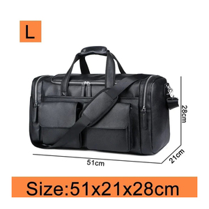 Bolsa de viaje de cuero de vaca genuino vintage Bolsa de viaje de cuero genuino para hombre - Product Image 2